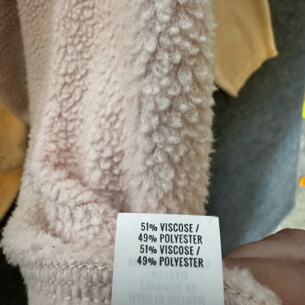 Aerie Sherpa Fleece Oversized Sweatshirt - Cowl Neck Pullover, Size Large - Picture 6 of 7